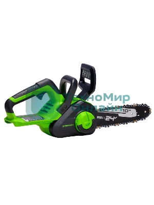 Цепная пила аккумуляторная GreenWorks G24CS25K4, 24V, 25 см, c АКБ 4А·ч и ЗУ (2007707UB)