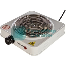 Плита настольная электрическая Ergolux ELX-EP01-C01 белый, 1 кВт, ТЭН, конфорки - 1, эмаль, поворотные переключатели