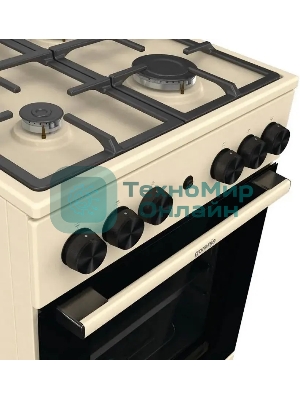 Плита газовая Gorenje GG5A21BEF бежевый, конфорок 4 газовых, духовка 70 л, 50 см x 85 см x 59.4 см
