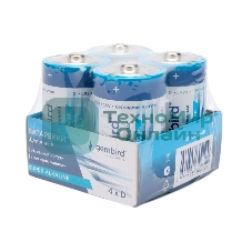 Батарейки щелочные/алкалиновые Gembird Gb-LR20-4B, тип D(LR20), 4шт, коробка
