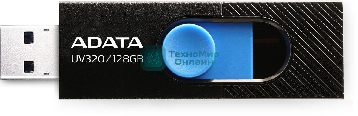 Флешка USB ADATA UV320 (AUV320-128G-RBKBL), 128Gb, USB 3.2, R/W 100/30, черный/голубой