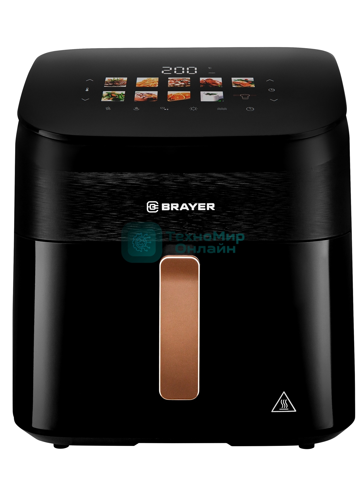 Аэрогриль Brayer BR2057 черный, 2200 Вт, 8.5 л, сенсор, 10 программ