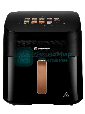 Аэрогриль Brayer BR2057 черный, 2200 Вт, 8.5 л, сенсор, 10 программ