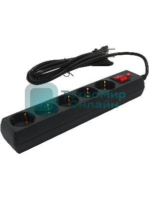 Сетевой фильтр Buro Сетевой фильтр, 5 розеток, 3 метра, черный