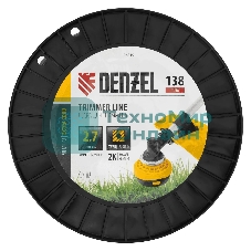 Леска для триммера Denzel двухкомпонентная квадрат, 2,7 мм х 138 м, на DIN катушке EXTRA CORD