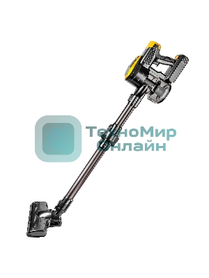 Пылесос вертикальный Brayer BR4273 серый/желтый, питание от аккумулятора, 350 Вт, уборка сухая, пылесборник 0,8 л