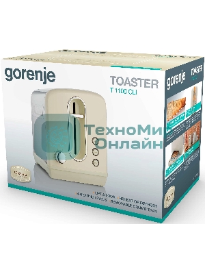 Тостер Gorenje T1100CLI 860Вт бежевый/серебристый