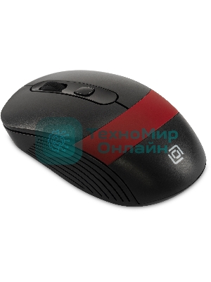 Мышь беспроводная Oklick 310MW черный/красный, 3200 dpi, радиоканал, USB, кнопки - 4