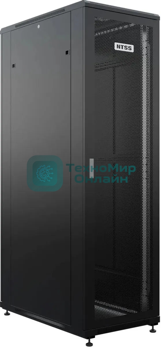Шкаф серверный NTSS Премиум (NTSS-R42U60120PD/PDD-BL) напольный 42U 600x1200мм пер.дв.перфор. металл 900кг серый 1110мм 150кг IP20 металл