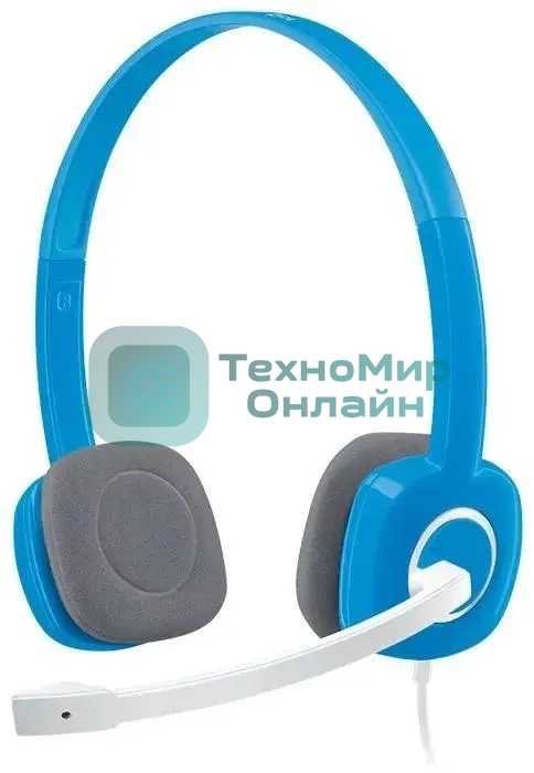 Гарнитура проводная с микрофоном Logitech H150 синий/белый 1.8м накладные оголовье (981-000454)