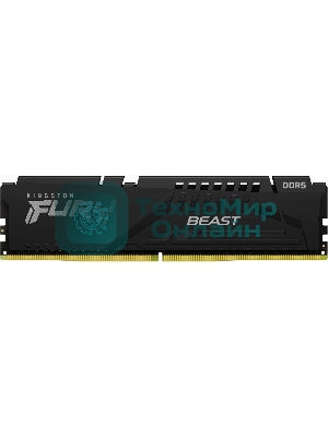 Оперативная память Kingston Fury Beast, DDR5, 16Gb (1x16Gb), 6000MHz, CL30, DIMM, с радиатором, черный