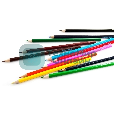 Карандаши цветные Silwerhof Веселые друзья 2.65мм, шестигранный профиль, дерево, ассорти, 12 цветов, коробка с европодвесом