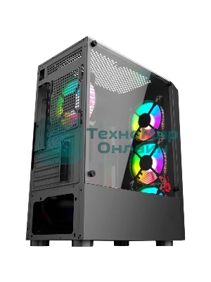 Компьютерный корпус Bloody BD-CC102F черный без БП mATX 2x120мм 2xUSB 2.0 1xUSB 3.0 audio bott PSU