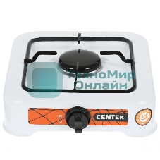 Плита настольная газовая Centek CT-1520 белый, 1.7 кВт, газ, конфорки - 1, эмаль, поворотные переключатели