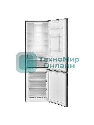 Холодильник Maunfeld MFF200NFSTSE серый двухкамерный 260/96л морозилка снизу, No Frost