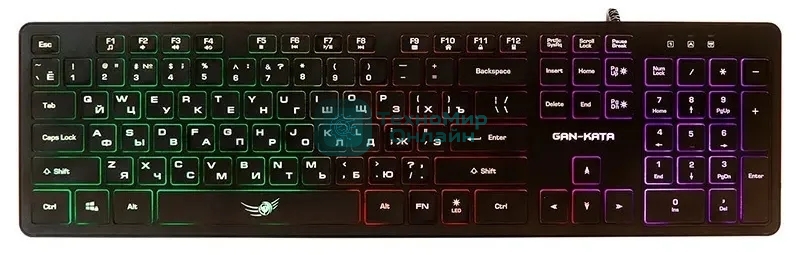 Клавиатура проводная Dialog Gan-Kata KGK-17U BLACK - игровая с RGb-подсветкой, USB, черная
