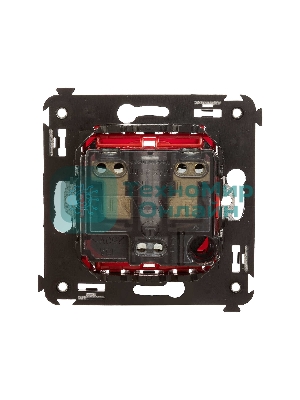 Розетка DKC Avanti 4401003 2P+E со шторками, красный квадрат