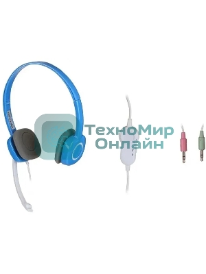 Гарнитура проводная с микрофоном Logitech H150 синий/белый 1.8м накладные оголовье (981-000454)