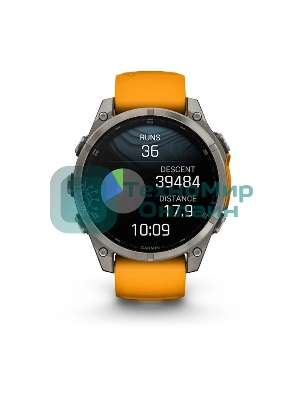 Смарт-часы Garmin Fenix 8 AMOLED Sapphire титановый серый, оранжевый 47мм