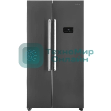 Холодильник Hyundai CS55023F нержавеющая сталь двухкамерный 347/185 л морозилка слева, No Frost, Side by Side