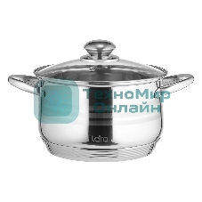 Кастрюля LARA LR02-583 SONATA 24x14,5 см, 6.5 л, нержавеющая сталь, индукция, с крышкой