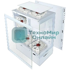 Компьютерный корпус Ginzzu CL485 mATX FAN 3*12LD4 передняя панель Стекло белый