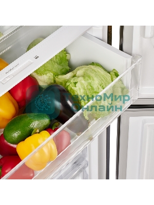 Холодильник Maunfeld MFF200NFSTSE серый двухкамерный 260/96л морозилка снизу, No Frost