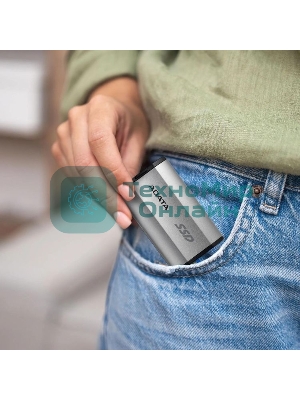 Внешний SSD ADATA SD810, 2TB, USB 3.2 Gen 2x2 Type-C, R/W 2000/2000, серебристый