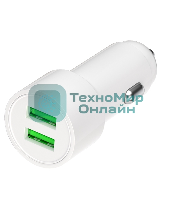 Автомобильное зарядное устройство Maxvi CCM-PS242 белый 2.4A 12W, 2xUSB