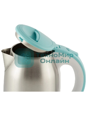 Чайник Energy E-202 (1.8 л, диск) стальной бело-голубой