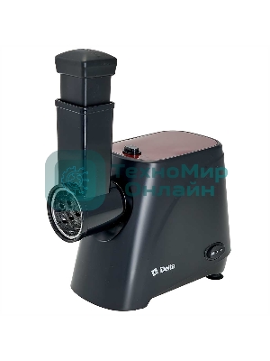 Мясорубка электрическая DELTA DL-6106M черный, 2000 Вт, 1.8 кг/мин, реверс, защита от перегрузки, насадки - 5