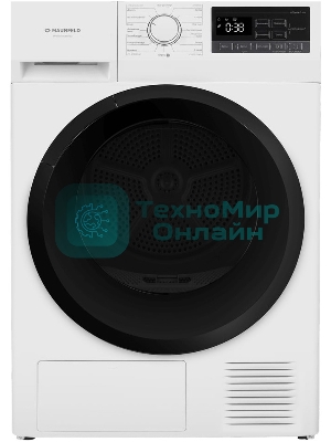 Сушильная машина Maunfeld MFDM168WH02 белый, 8 кг, сушка - тепловой насос, программ - 16, 59.5 x 84.5 x 61 см