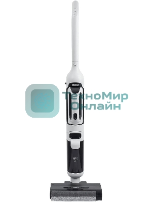 Пылесос вертикальный моющий Haier HWND Q1 белый/черный, питание от аккумулятора, 150 Вт, уборка сухая/влажная, пылесборник 0.4 л