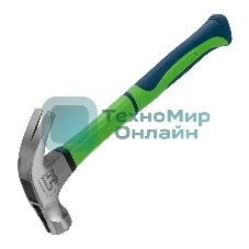 Молоток-гвоздодер Сибртех 450 г, с магнитом, фибергласовая обрезиненная рукоятка