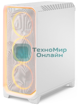 Корпус Fractal Design Meshify 3 XL White Ambience Pro RGB TG Clear Tint, Midi-Tower, белый, 3 x 140 мм