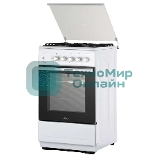 Плита Газовая Flama N FG 24239 W белый (стеклянная крышка) реш.чугун