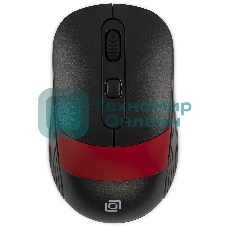 Мышь беспроводная Oklick 310MW черный/красный, 3200 dpi, радиоканал, USB, кнопки - 4