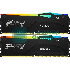 Оперативная память Kingston Fury Beast, DDR5, 32Gb (2x16GB), 5600MHz, CL36, DIMM, с радиаторами, RGB, черный