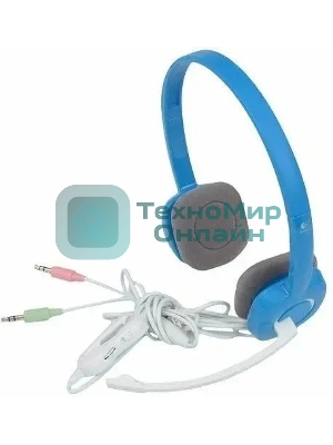 Гарнитура проводная с микрофоном Logitech H150 синий/белый 1.8м накладные оголовье (981-000454)