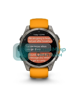 Смарт-часы Garmin Fenix 8 AMOLED Sapphire титановый серый, оранжевый 47мм