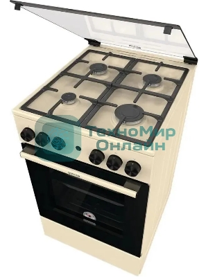 Плита газовая Gorenje GG5A21BEF бежевый, конфорок 4 газовых, духовка 70 л, 50 см x 85 см x 59.4 см