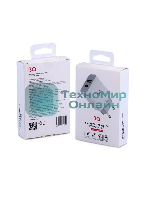 Сетевое зарядное устройство BQ Charger 20W2A01 (2 ports Type-C + USB, PD+QC3.0, 20W) белый