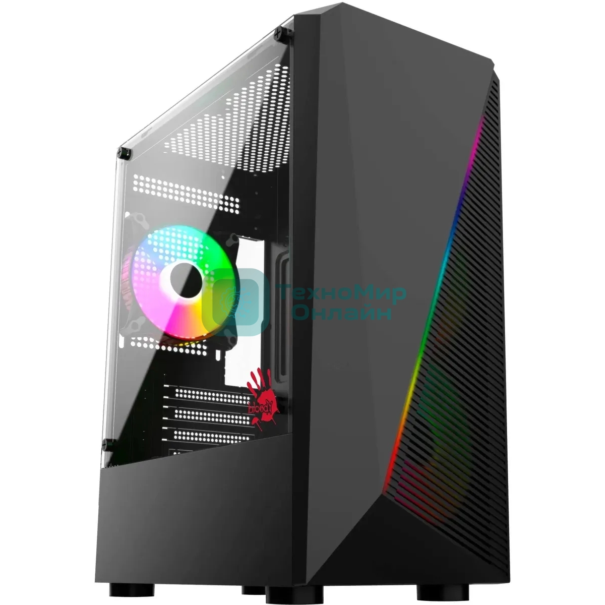 Компьютерный корпус Bloody BD-CC102F черный без БП mATX 2x120мм 2xUSB 2.0 1xUSB 3.0 audio bott PSU