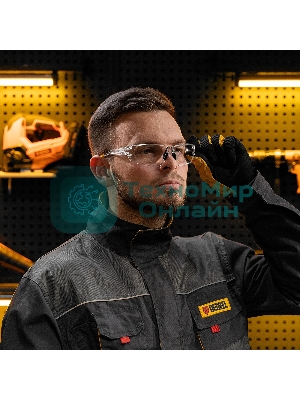 Очки защитные Denzel открытые, поликарбонатные, прозрачная линза