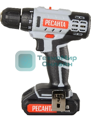 Дрель-шуруповерт аккумуляторная Ресанта ДА-50Л2-18А 75/14/9, Аккумуляторная, 18В, 2 АКБ, Кейс
