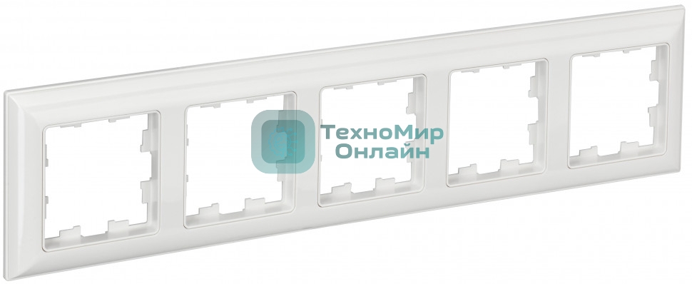 Рамка 5-местная IEK BRITE РУ-5-Бр DECOR 3D-форма белый
