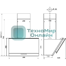 Вытяжка каминная Elikor Рубин Ceramics S4 нержавеющая сталь, 60 см, 700 куб. м/ч, 52 дБ