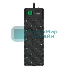 Сетевой фильтр SVEN SF-10E-16 1,8 м (10 розеток) черный