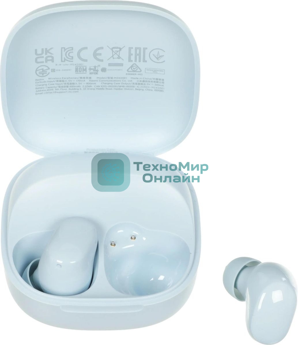 Наушники TWS Xiaomi Redmi Buds 6 Play синий, внутриканальные, Bluetooth, быстрая зарядка, до 7 ч