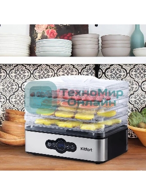 Сушилка для овощей и фруктов Kitfort KT-1914 5под. 240 Вт, черный
